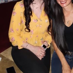 H&M yellow floral blouse